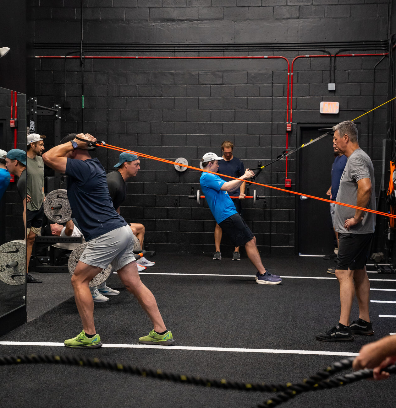 Saturday dads boot camp training session at the Sixteen Elite gym in Jupiter, FL